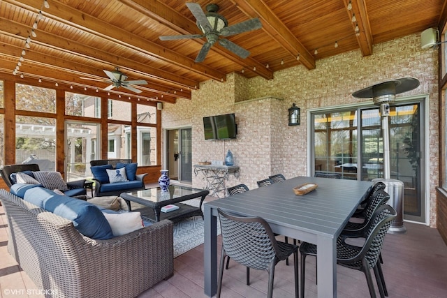 30 Rue Foret, Lake Forest, IL 60045 - view of patio / terrace featuring ceiling fan, an outdoor hangout area, and outdoor dining space
