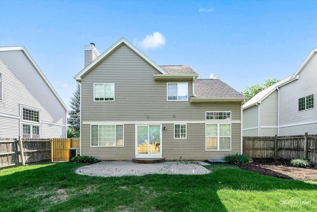 1207 Pennsbury Ln, Aurora, IL 60502 - back of house featuring a chimney and central AC unit