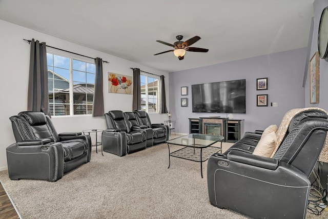 1825 Spencer Way, Shorewood, IL 60404 - living room featuring a ceiling fan and wood finished floors