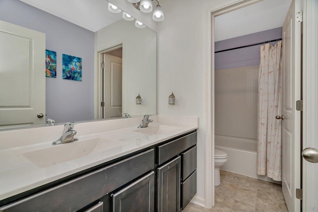 1825 Spencer Way, Shorewood, IL 60404 - full bath featuring a sink, double vanity, toilet, and shower / bath combo