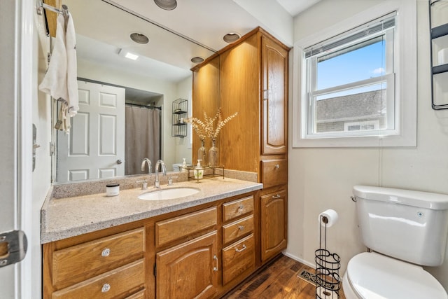 26312 W Blackhawk Ave, Ingleside, IL 60041 - bathroom with toilet, wood finished floors, and vanity