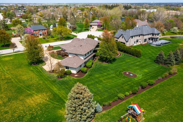 bird's eye view with a residential view