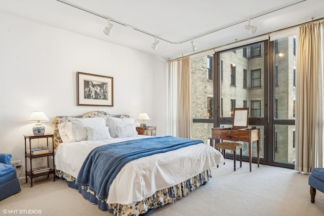2314 N Lincoln Park W Unit 8-9S, Chicago, IL 60614 - bedroom featuring carpet flooring and rail lighting