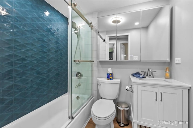 8015 S Carrolton Ct, Hanover Park, IL 60133 - full bath with toilet, vanity, and shower / bath combination with glass door