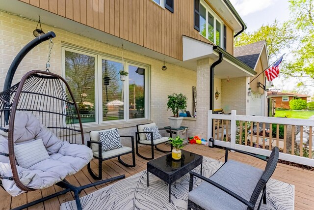 deck featuring an outdoor hangout area