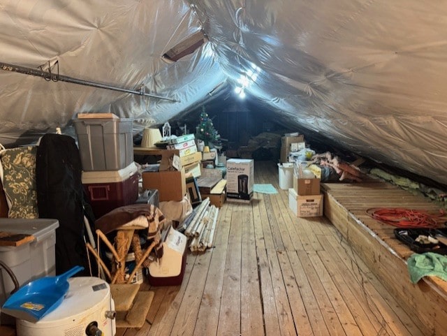 view of unfinished attic