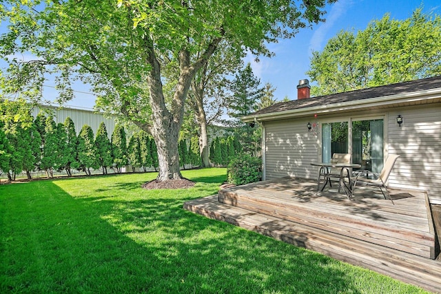 2206 Highland Dr, Sycamore, IL 60178 - view of grassy yard with a wooden deck