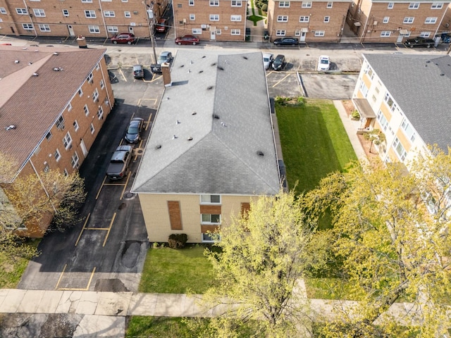 aerial view with a residential view