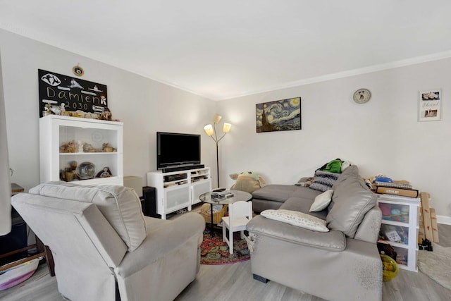 7333 Winthrop Way Unit 10, Downers Grove, IL 60516 - living room featuring wood finished floors and crown molding