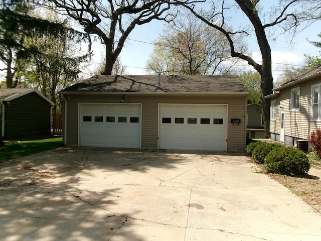 view of detached garage