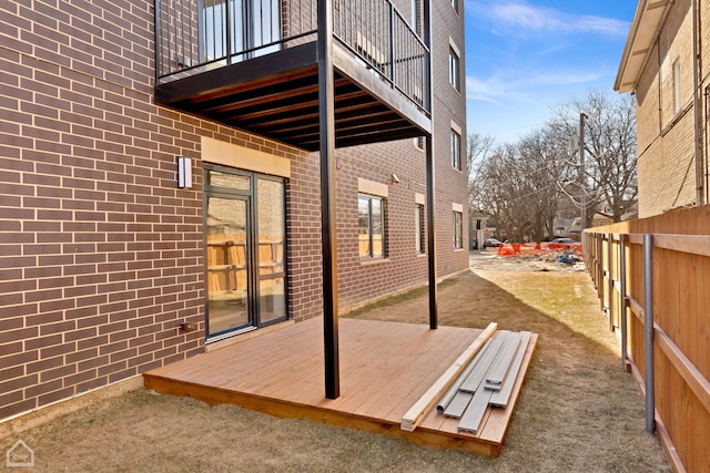 8631 W Grand Ave Unit 4W, River Grove, IL 60171 - view of patio / terrace featuring fence, a deck, and a balcony