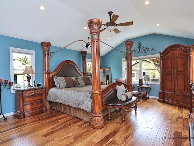 2601 N Villa Ln, Mchenry, IL 60051 - bedroom featuring lofted ceiling, wood finished floors, recessed lighting, and baseboards