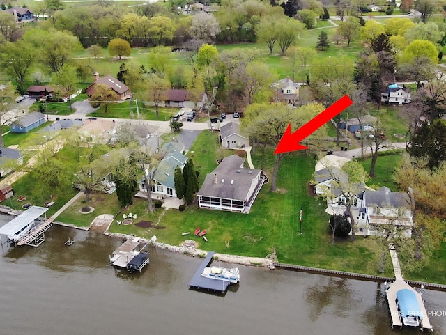2601 N Villa Ln, Mchenry, IL 60051 - aerial overview of property's location with a nearby body of water and nearby suburban area