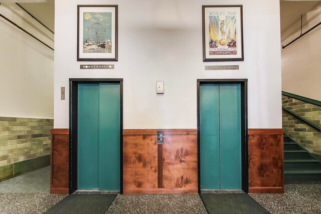 doorway to property with elevator