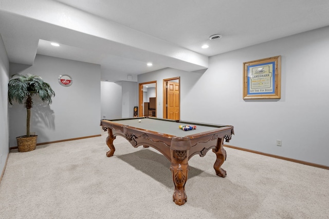 400 Rock Creek Dr, Manteno, IL 60950 - playroom with carpet floors, baseboards, and pool table