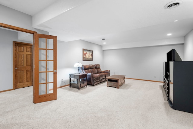 400 Rock Creek Dr, Manteno, IL 60950 - living room featuring baseboards, recessed lighting, and carpet