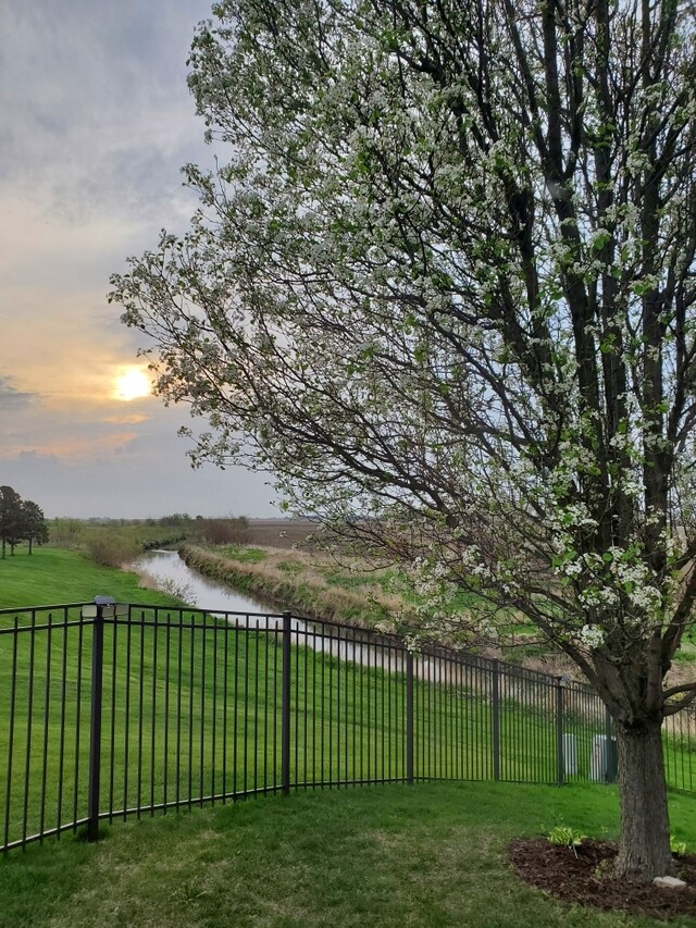 400 Rock Creek Dr, Manteno, IL 60950 - view of yard with a water view and fence