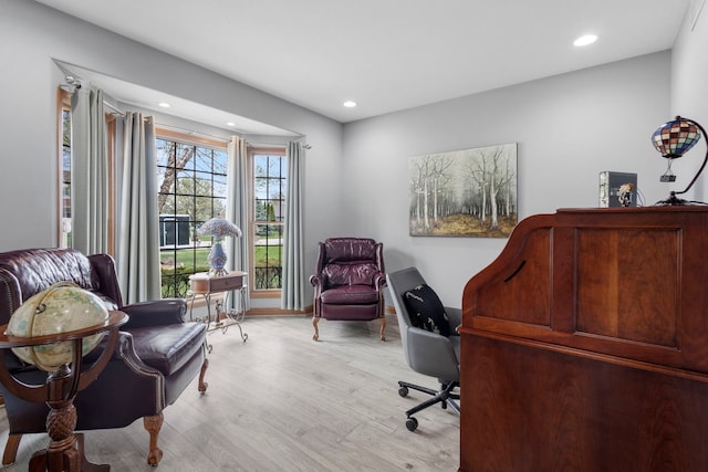 400 Rock Creek Dr, Manteno, IL 60950 - office with recessed lighting, baseboards, and wood finished floors
