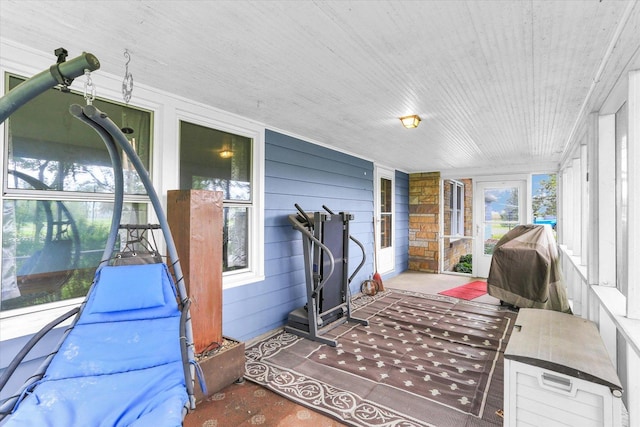 view of sunroom