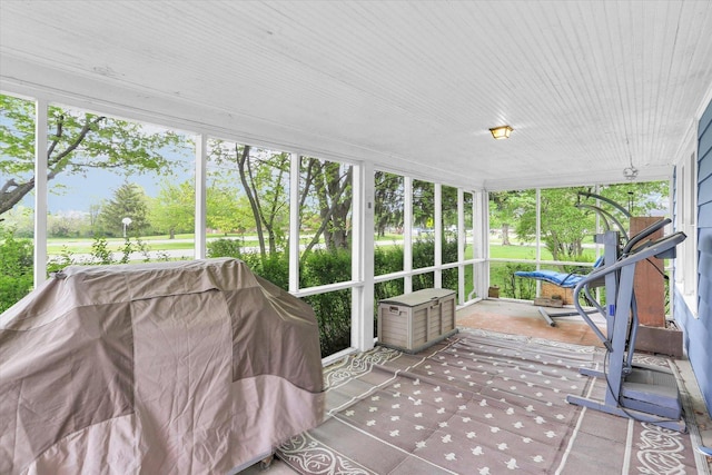 view of unfurnished sunroom
