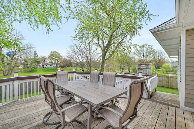 629 Sheffield Ln, Bolingbrook, IL 60440 - wooden deck with outdoor dining space
