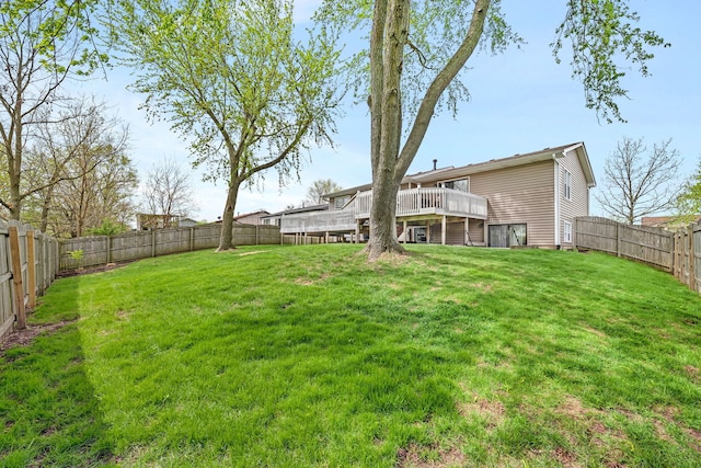 629 Sheffield Ln, Bolingbrook, IL 60440 - view of yard with a wooden deck and a fenced backyard