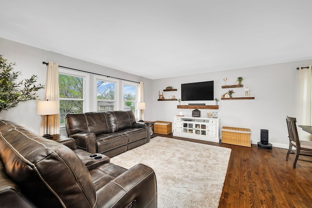 629 Sheffield Ln, Bolingbrook, IL 60440 - living room with baseboards and dark wood-style flooring