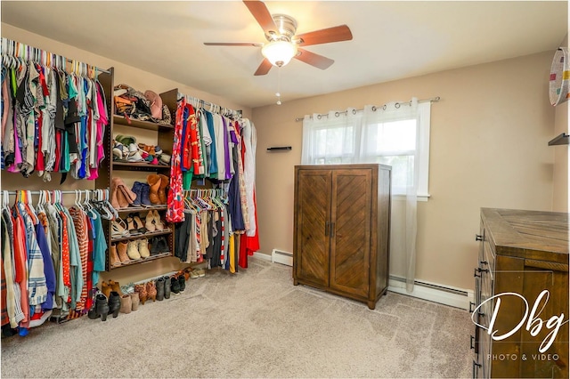 395 Magnolia Ave, Gurnee, IL 60031 - spacious closet featuring ceiling fan, baseboard heating, and carpet