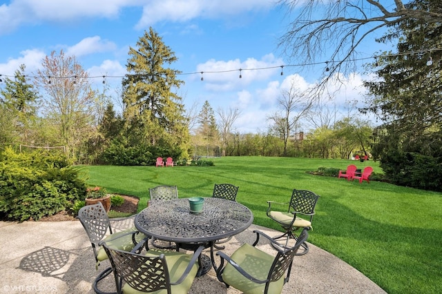 view of patio with outdoor dining area