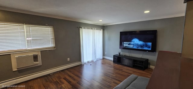 bedroom with baseboards and dark wood-type flooring