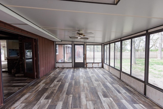 2214 N Bur Oak Ct, Bonfield, IL 60913 - unfurnished sunroom with ceiling fan
