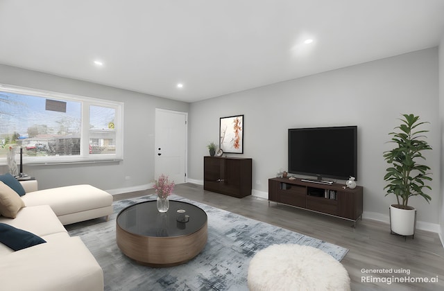 877 163rd St, Calumet City, IL 60409 - living area with baseboards, recessed lighting, and wood finished floors