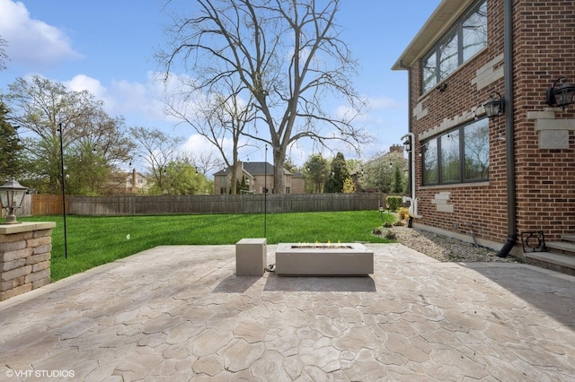 3244 Lakeside Ave, Northbrook, IL 60062 - view of patio with a fenced backyard and an outdoor fire pit