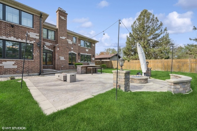 3244 Lakeside Ave, Northbrook, IL 60062 - exterior space with fence and a fire pit