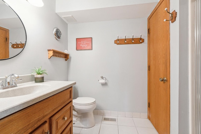 17130 Inverness Dr, Tinley Park, IL 60487 - bathroom with toilet, visible vents, tile patterned flooring, and vanity
