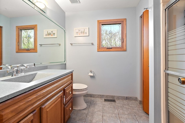 17130 Inverness Dr, Tinley Park, IL 60487 - bathroom with baseboards, visible vents, toilet, and vanity
