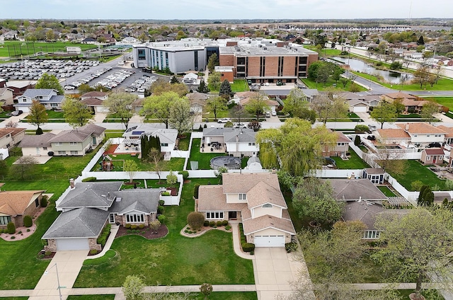 17130 Inverness Dr, Tinley Park, IL 60487 - bird's eye view with a water view and a residential view