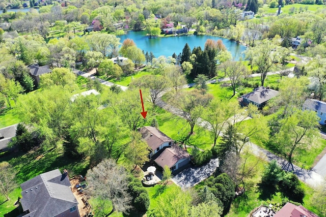 227 Abbott Pl, Tower Lakes, IL 60010 - aerial view of residential area featuring a nearby body of water
