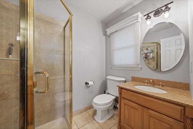227 Abbott Pl, Tower Lakes, IL 60010 - full bathroom with a shower stall, tile patterned flooring, toilet, and vanity