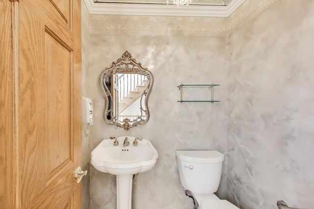 2125 Harrow Gate Dr, Inverness, IL 60010 - half bathroom with ornamental molding and toilet