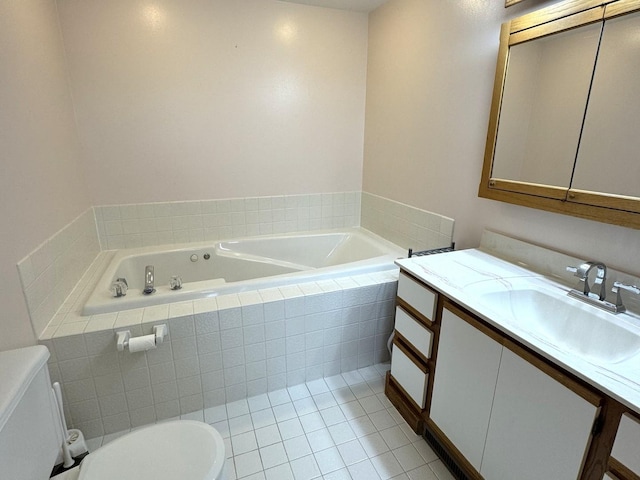 25-14 Country Hill Ct, Lake Carroll, IL 61046 - bathroom with tile patterned floors, a bath, toilet, and vanity