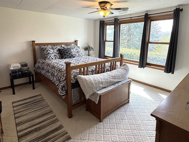25-14 Country Hill Ct, Lake Carroll, IL 61046 - bedroom with light carpet, baseboards, and a paneled ceiling