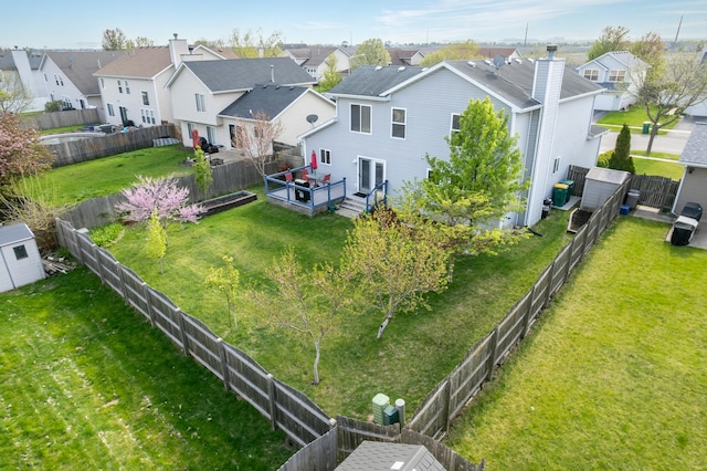 drone / aerial view featuring a residential view