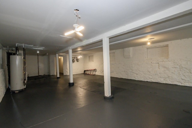 finished basement with gas water heater