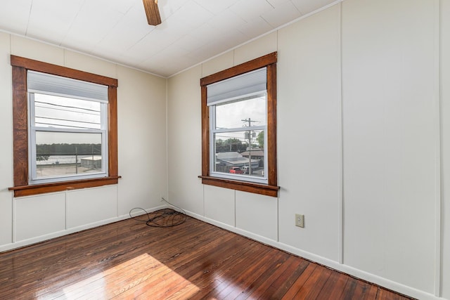 115 Van Buren St, Savanna, IL 61074 - spare room with hardwood / wood-style flooring, ceiling fan, and crown molding