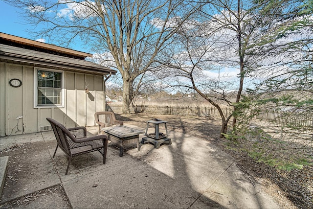 view of patio featuring a fenced backyard