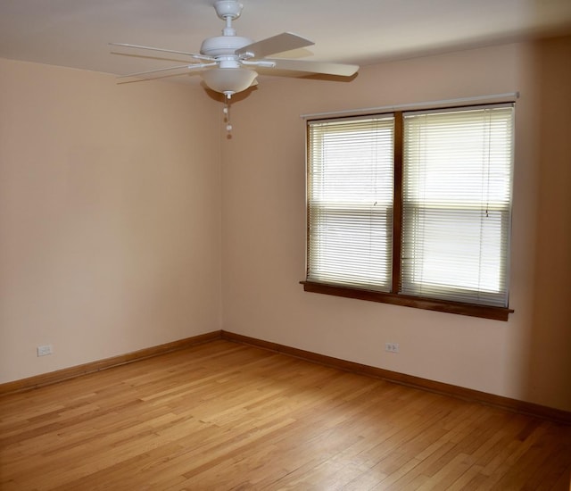33 N Spring Ave, La Grange, IL 60525 - spare room with light wood finished floors, ceiling fan, and baseboards