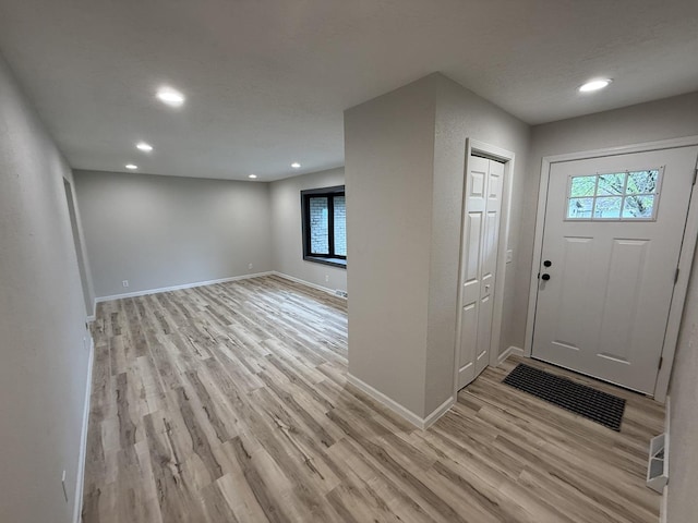 405 9th St, Mazon, IL 60444 - entryway with baseboards, recessed lighting, light wood-style flooring, and a wealth of natural light
