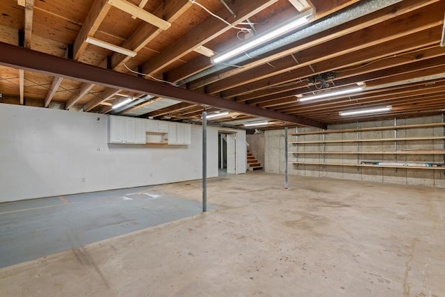 unfinished below grade area with stairway