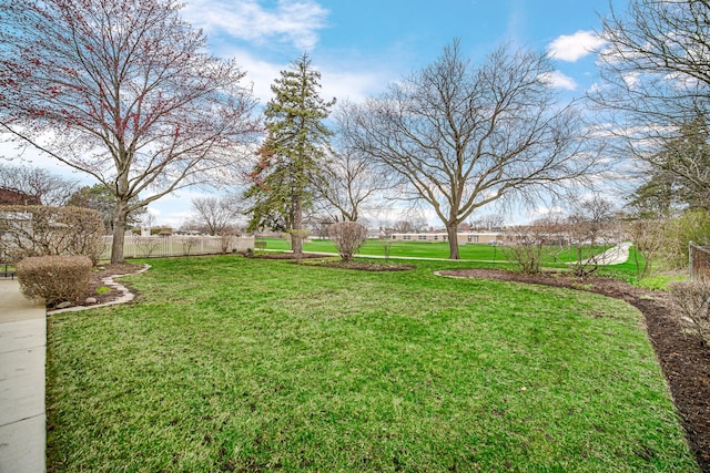 view of yard with fence